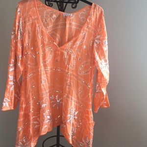 Orange and white cover up